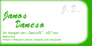 janos dancso business card